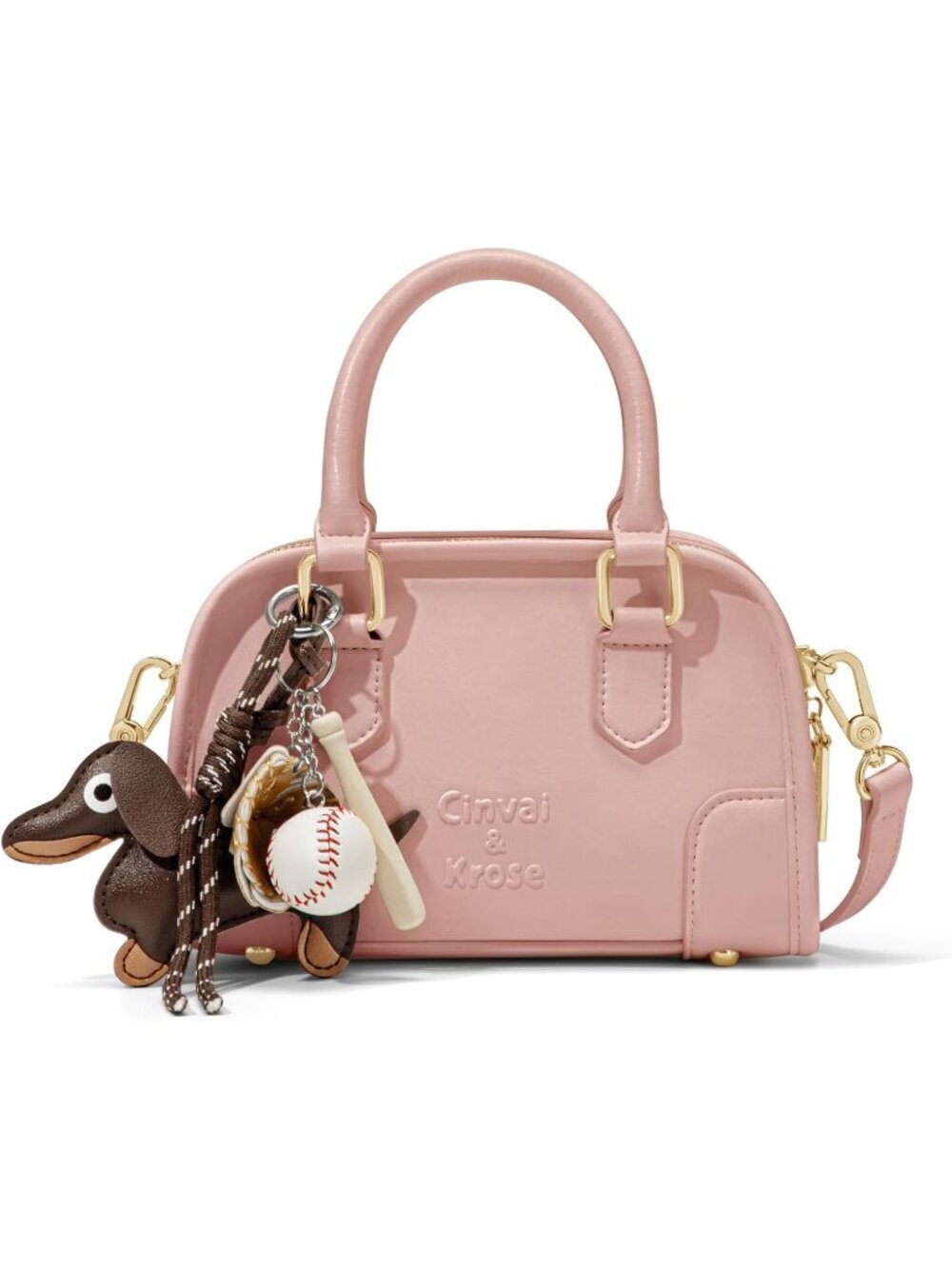 Women Pink Leather Ladies Cute Mini Adjustable Strap Handbags Crossbody Bag